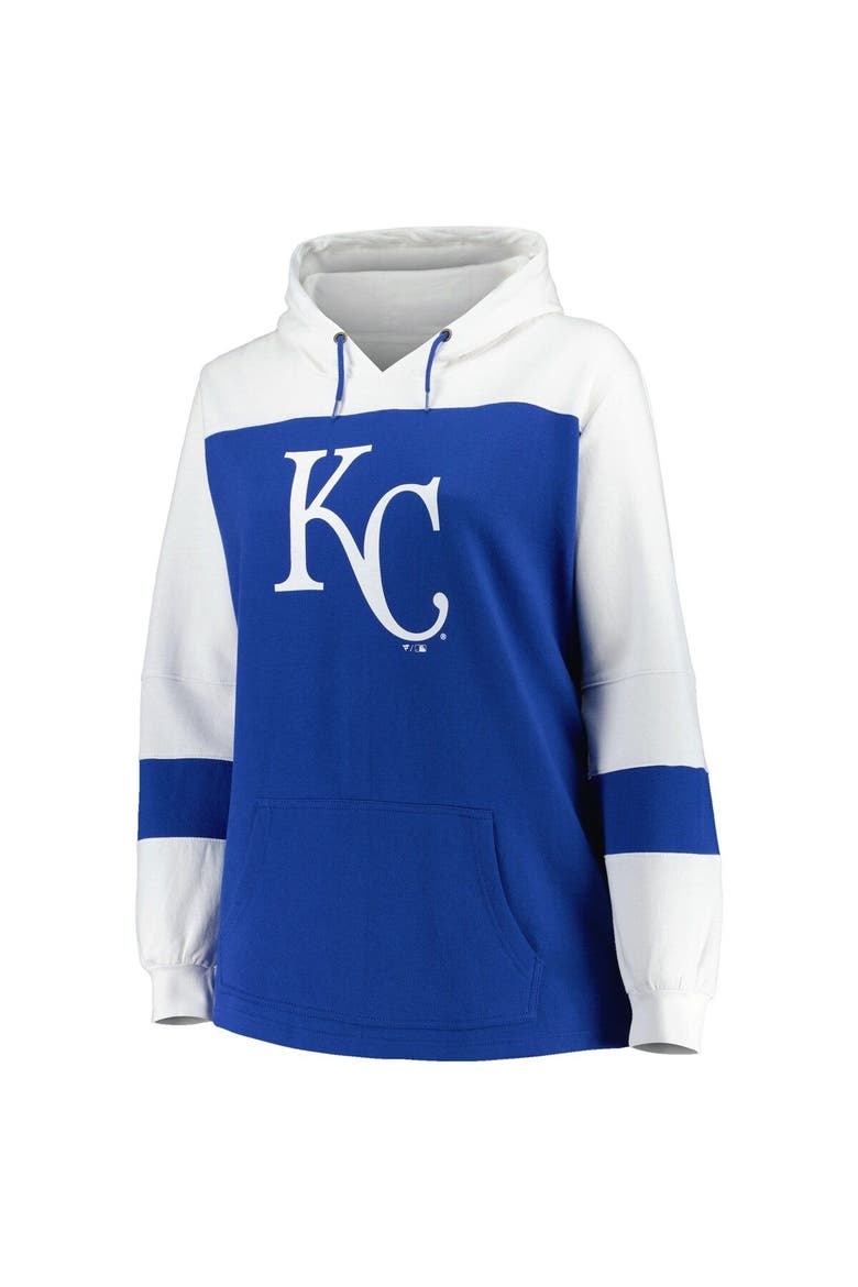 Women's Royal Kansas City Royals Plus Size Colorblock Pullover Hoodie, Alternate, color, Royal