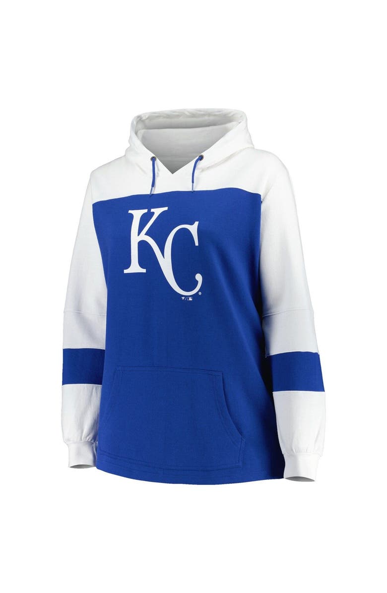 PROFILE Women's Royal Kansas City Royals Plus Size Colorblock Pullover Hoodie, Alternate, color, Royal