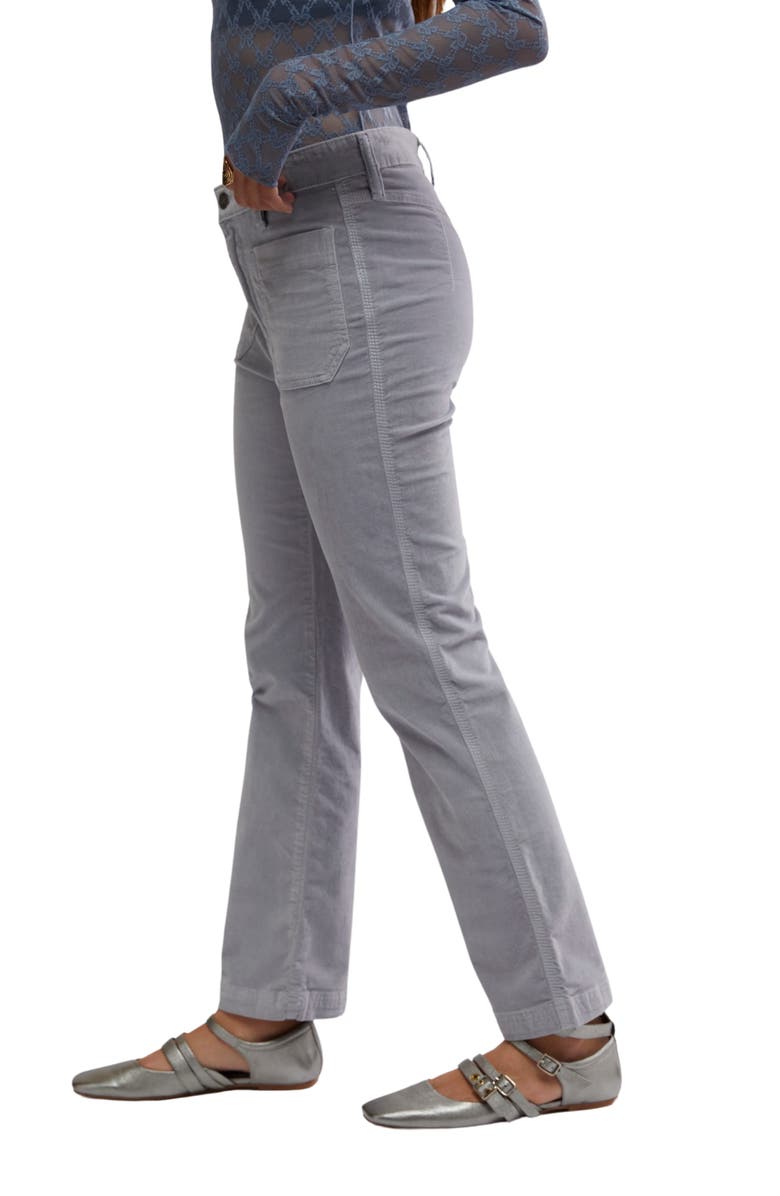 Free People High Time Kick Corduroy Flare Pants, Alternate, color, Pearl Blue