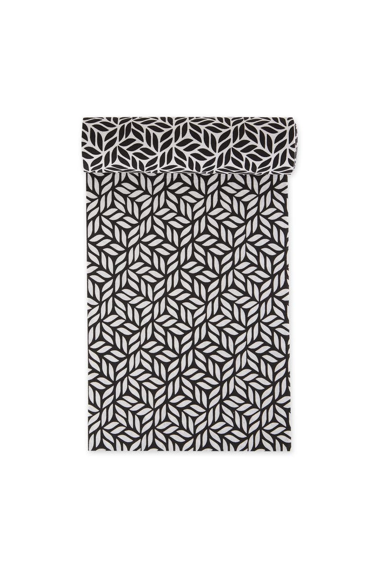 Abstract Leaf Print Reusable Shelf Liner Set/2, Alternate, color, Black