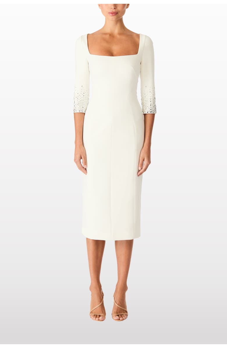 Jenny Packham Rosebud Midi Dress, Alternate, color, Vanilla