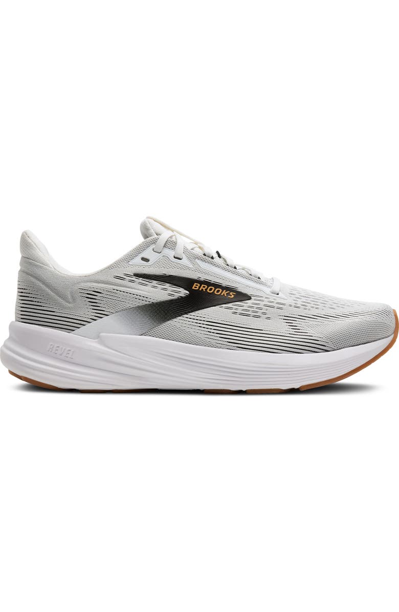 Brooks Revel 8 Running Shoe, Alternate, color, White/ Black/ Oak Buff