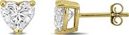 Julianna B. 2 CTW Lab-Grown Diamond Heart Stud Earrings 14k