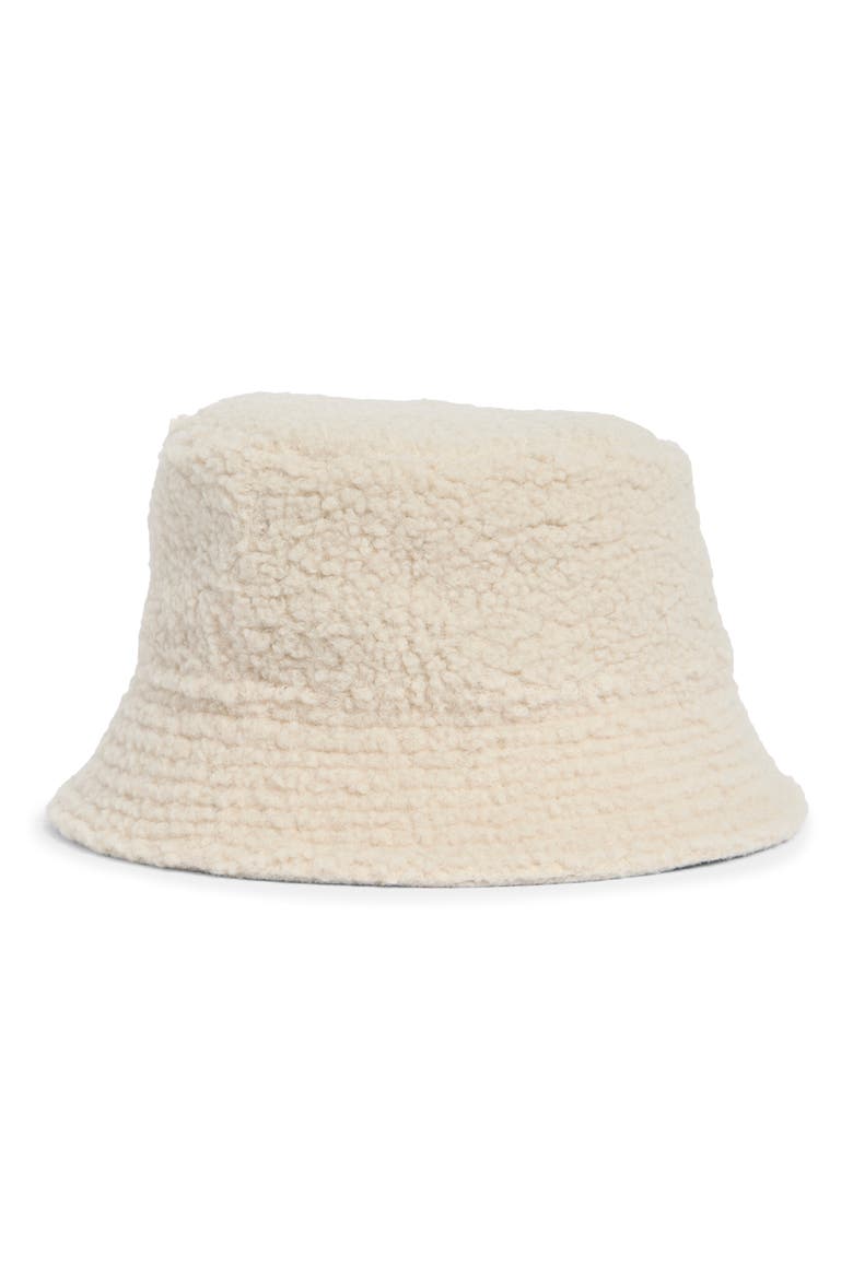 Reversible Faux Shearling Bucket Hat, Alternate, color, IVORY