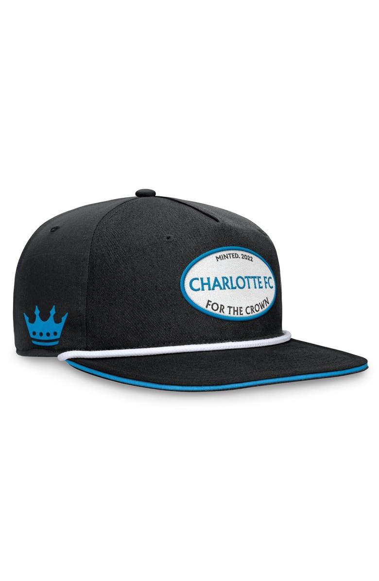 FANATICS Men's Fanatics Branded Black Charlotte FC Iron Golf Snapback Hat, Main, color, Black