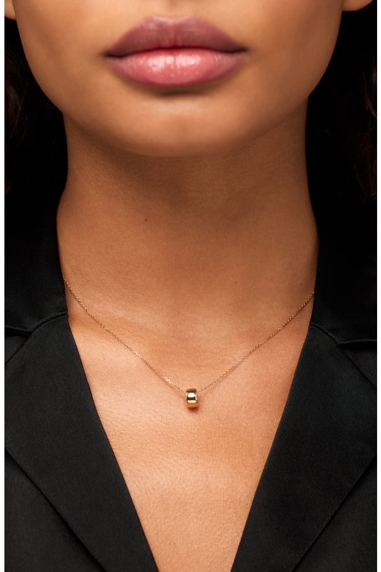 Solid Yellow Gold - Luna Charm Necklace, Alternate, color, Gold