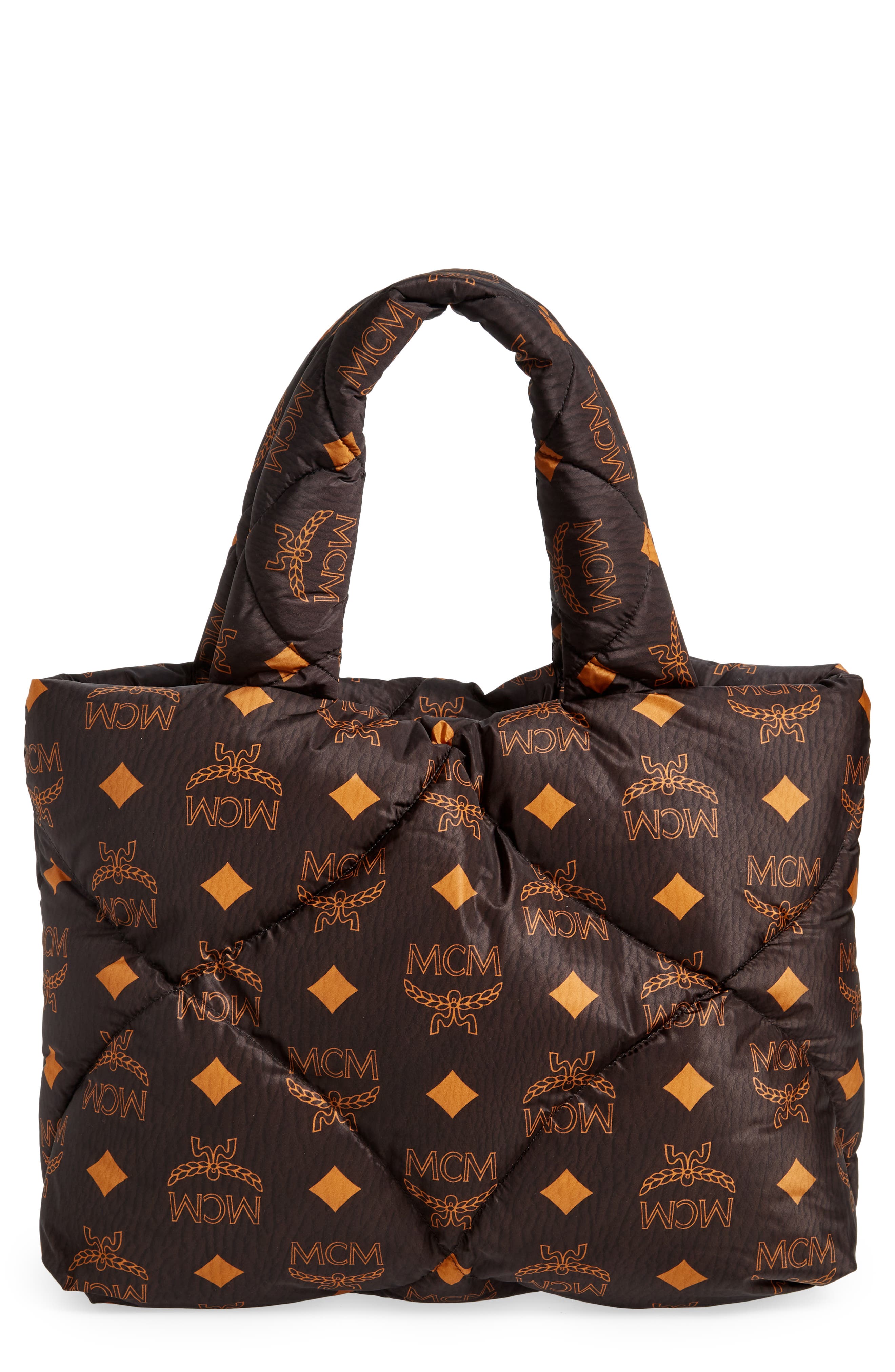 MCM Maxi Munchen Quilted Nylon Tote, Main, color, 