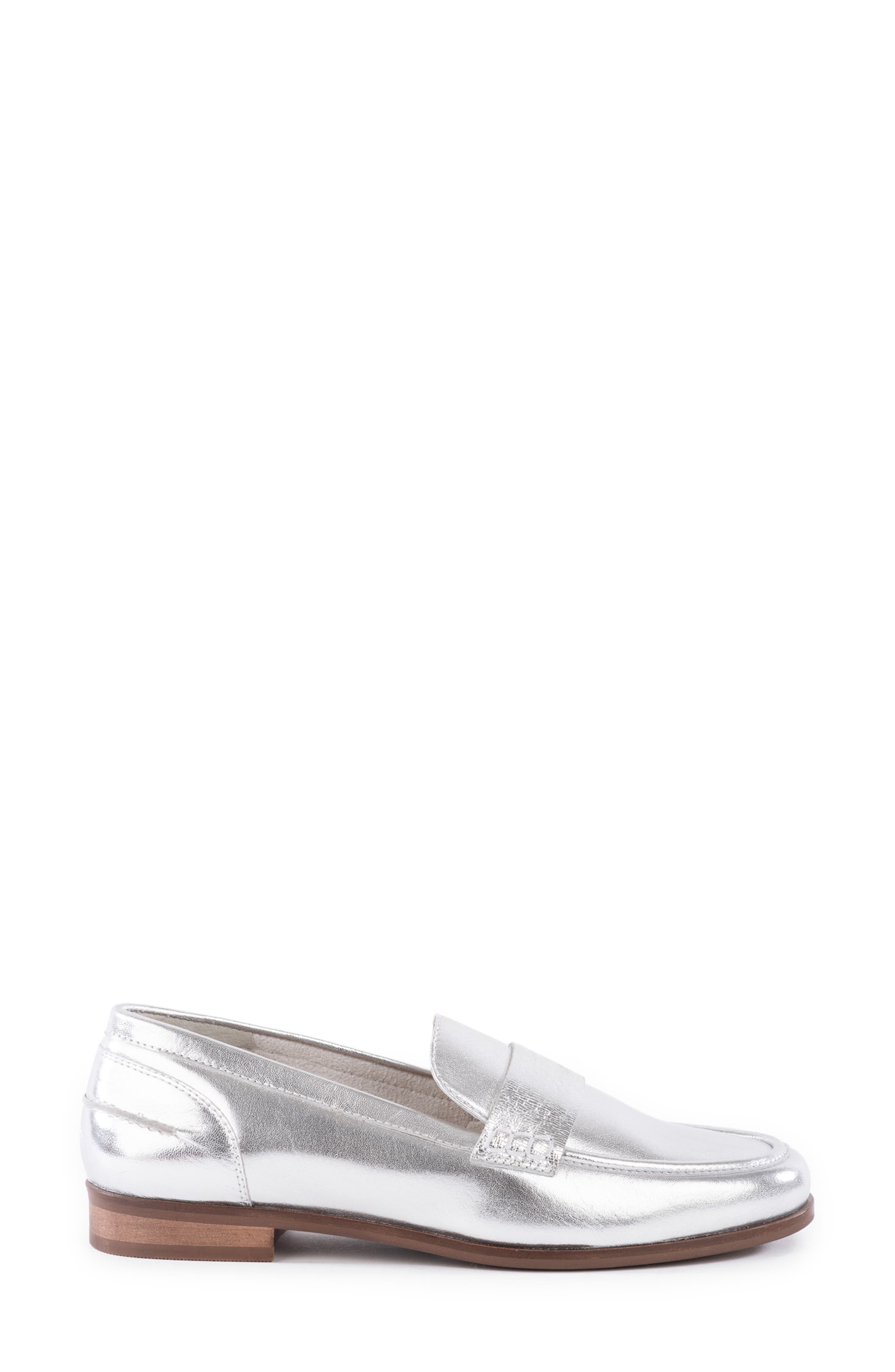 Seychelles Sooner or Later Loafer, Alternate, color, Silver Leather