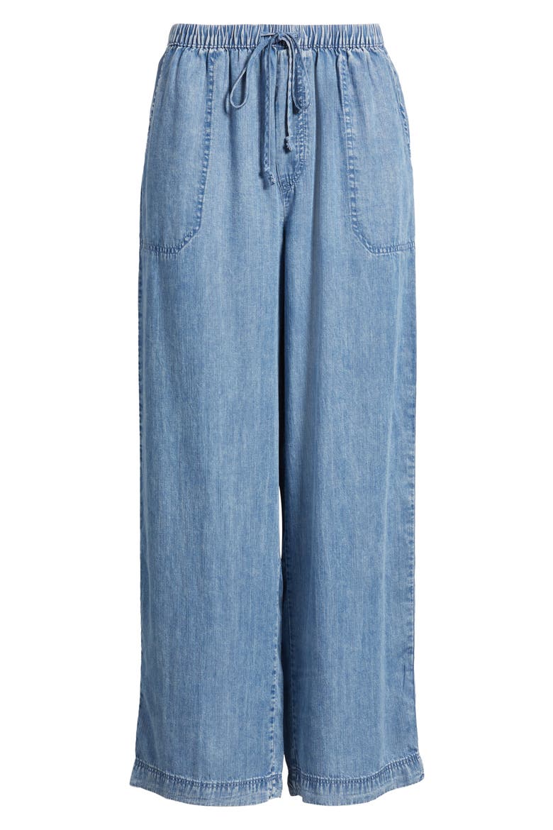 Asthin Chambray Drawstring Pants, Alternate, color, MEDIUM WASH