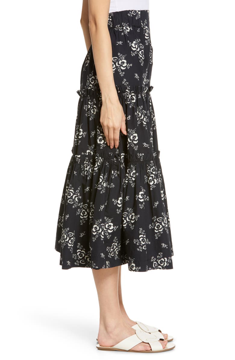 Sea Alessia Print Tiered Skirt, Alternate, color, Black