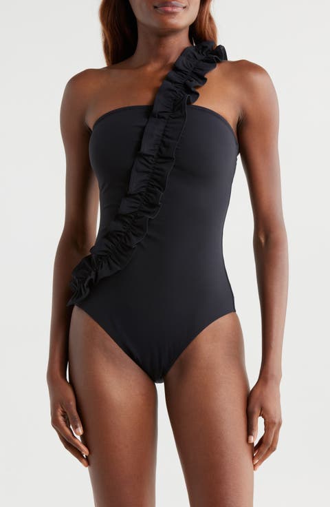 Capri Ruffle One-Shoulder Swimsuit