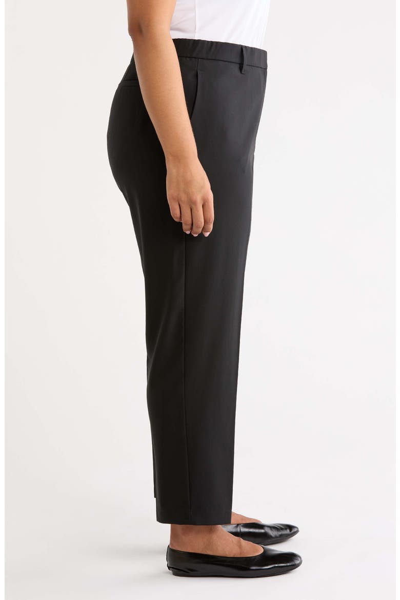 High Waist Wool Tapered Ankle Trousers, Alternate, color, BLACK