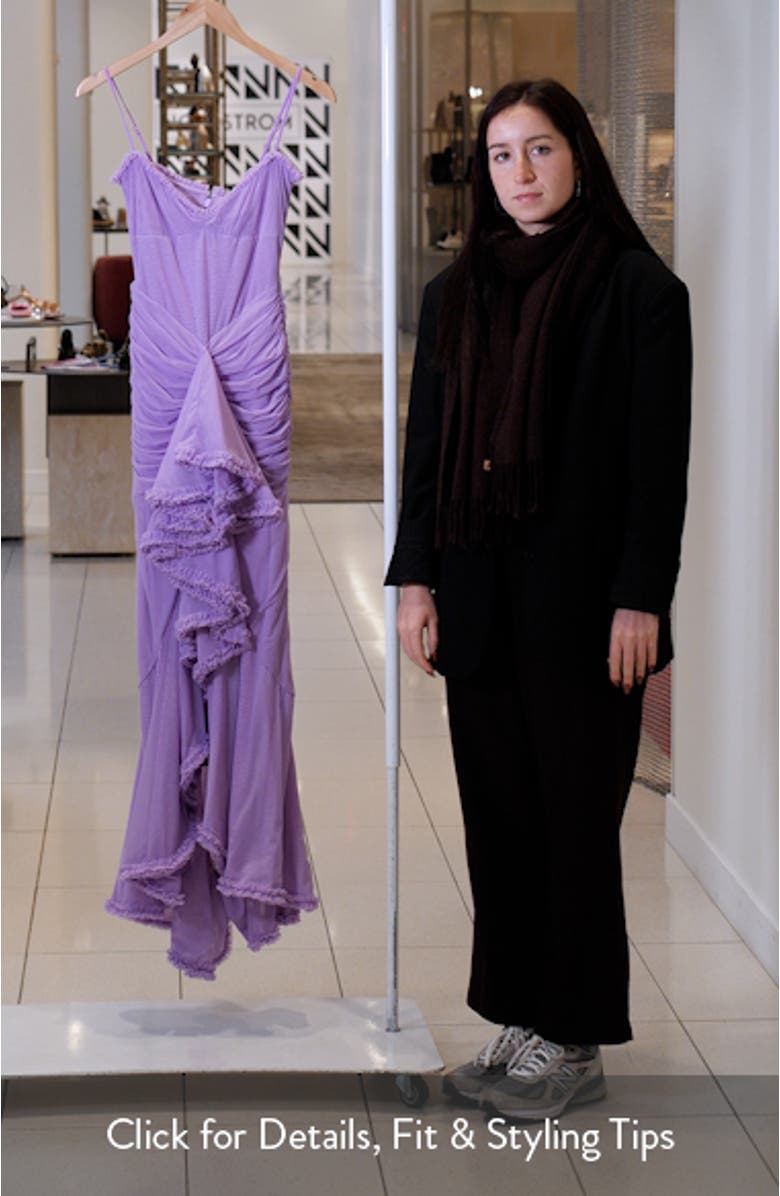 Gabbi Ruffle Mesh High-Low Cocktail Dress, sales video thumbnail