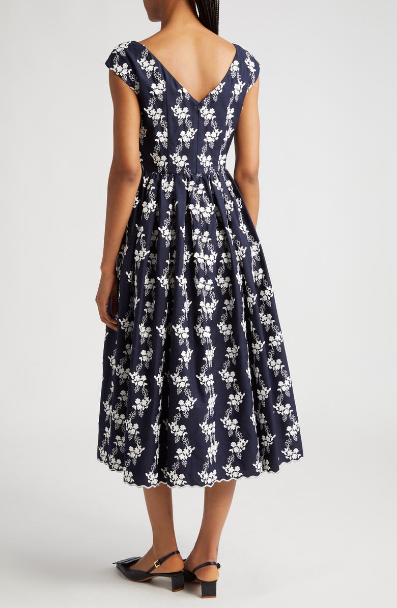 Erdem Embroidered Floral Midi Dress, Alternate, color, 