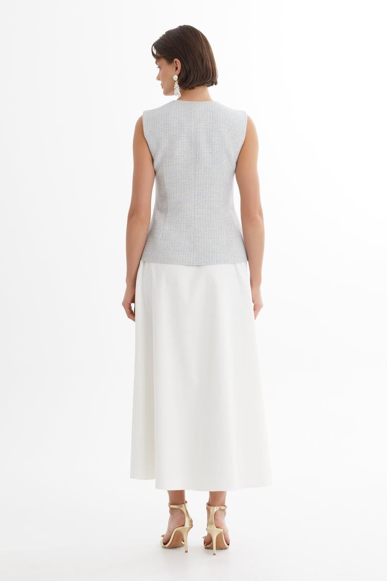 Blue Piped-Detail Vest Skirt Set, Alternate, color, Blue