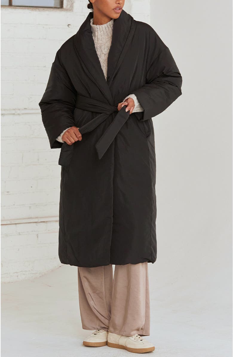 CRESCENT Tie Belt Puffer Coat, Alternate, color, 