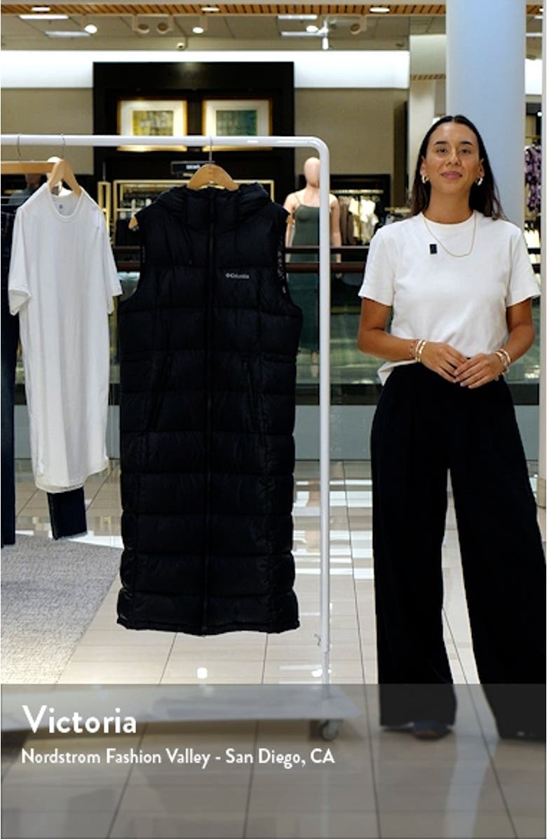 Pike Lake Water Repellent Hooded Long Puffer Vest, sales video thumbnail