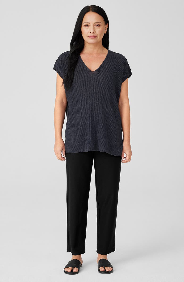 Eileen Fisher Stretch Crepe Ankle Crop Straight Leg Pants, Alternate, color, 