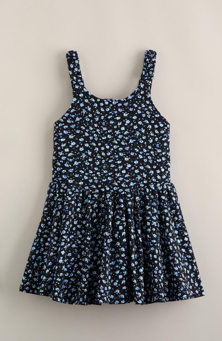 Zella Girl Kids' Playdate Sport Dress, Main, color, Black Multi Blue Maggie Floral
