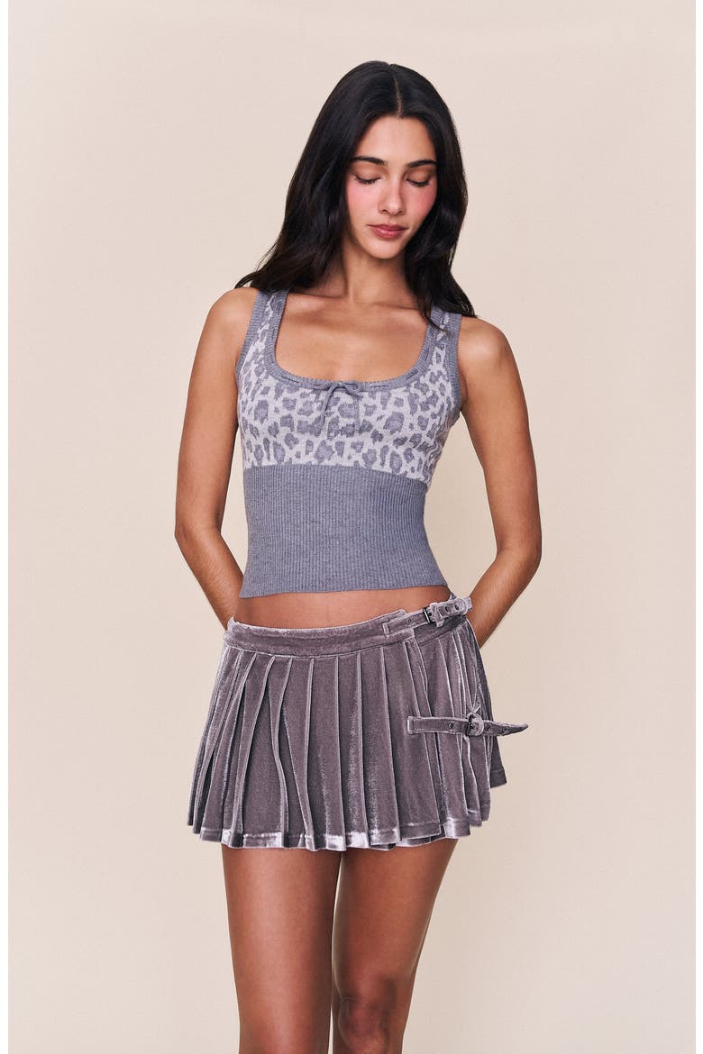 Rylan Velvet Mini Skirt, Main, color, Gunmetal