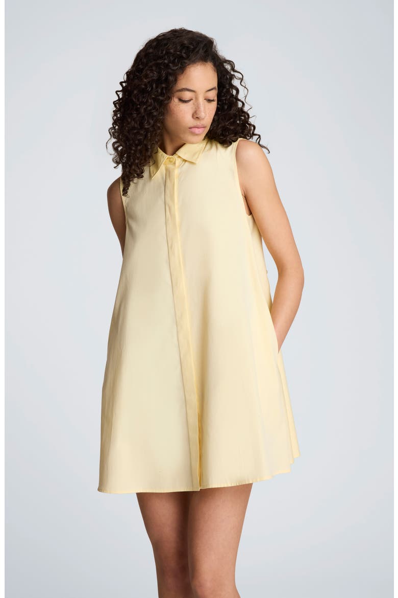Sleeveless Trapeze Mini Shirtdress, Alternate, color, PASTEL YELLOW