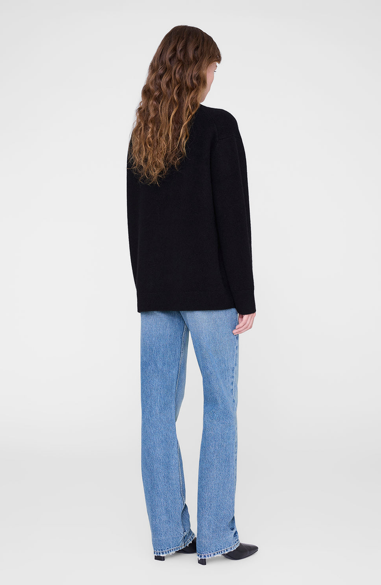 ANINE BING Jackson Cardigan, Alternate, color, Black