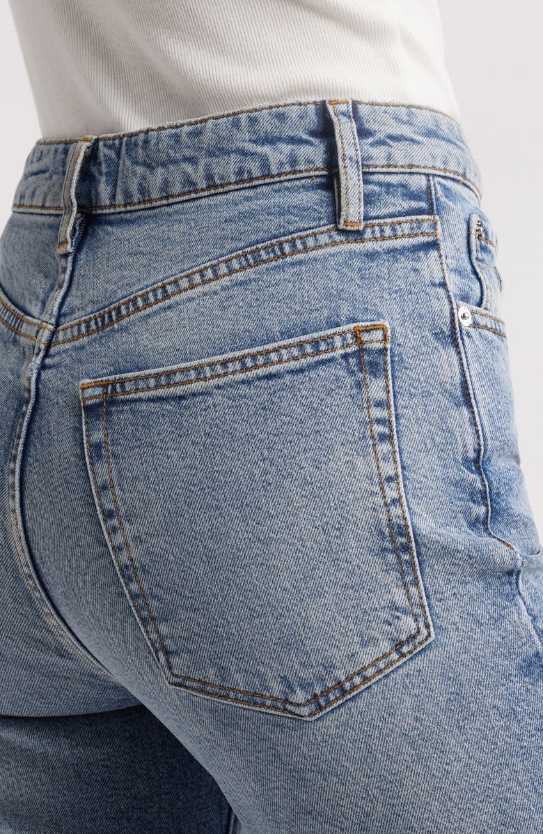 FRAME The Ruler Raw Hem High Waist Ankle Straight Leg Jeans, Alternate, color,