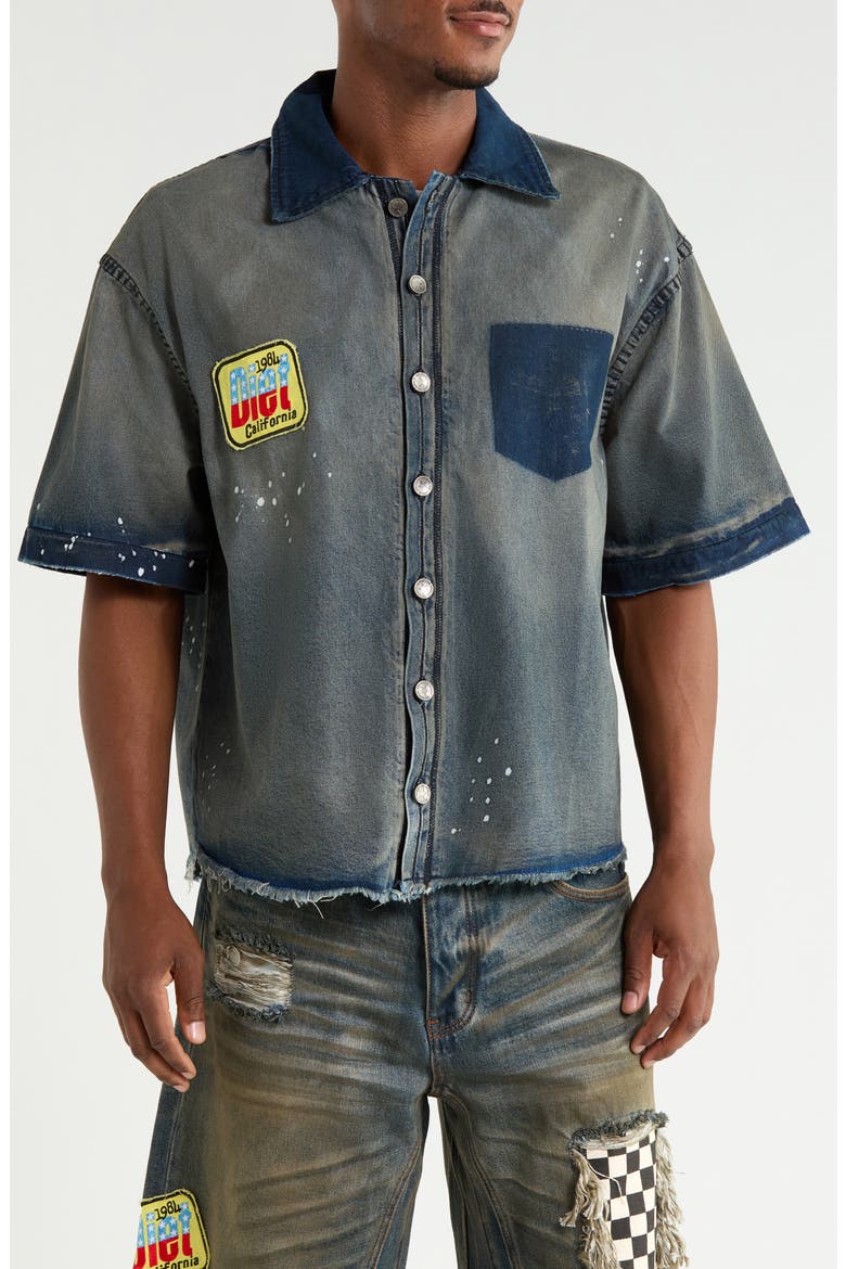 Mechanic Button-Up Shirt, Alternate, color, DARK INDIGO
