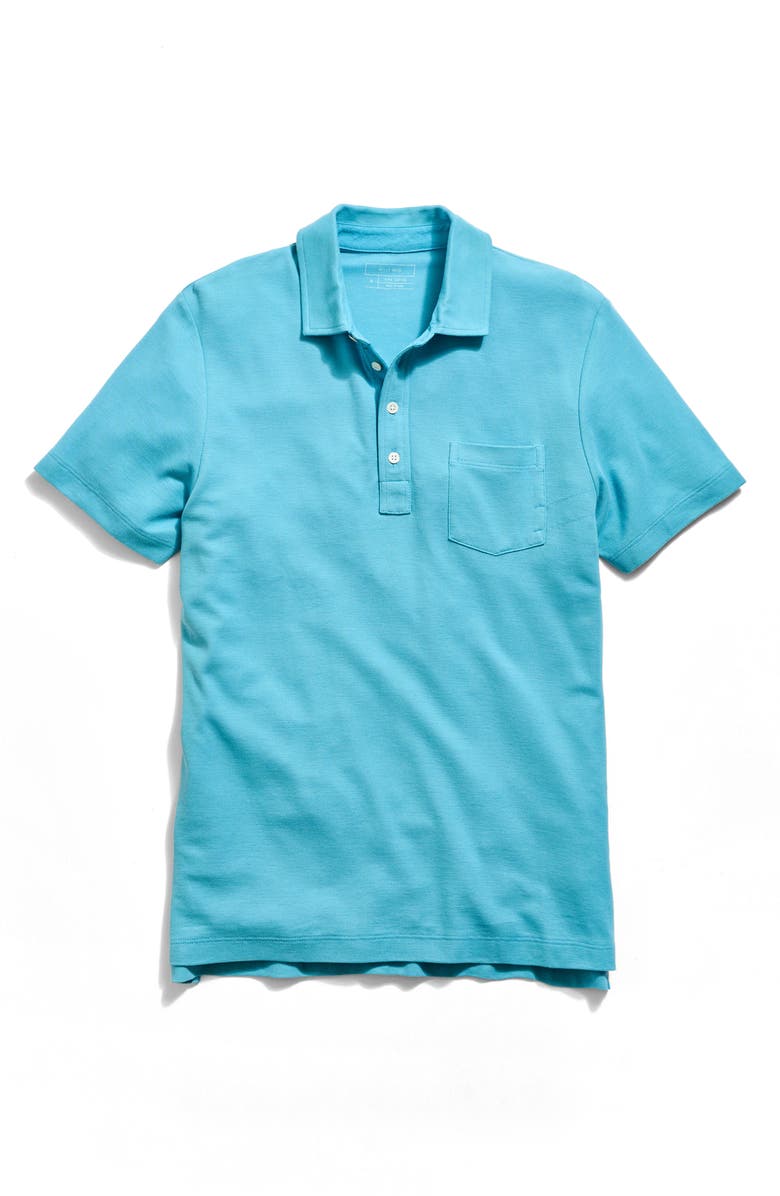 Billy Reid Pensacola Pima Cotton Piqué Pocket Polo, Alternate, color, Delphinium Blue