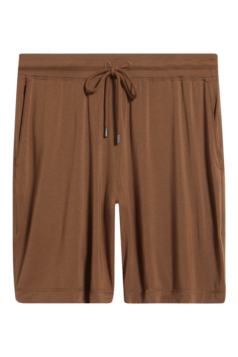 Stretch Modal & Silk Blend Pajama Shorts, Alternate, color, CHESTNUT