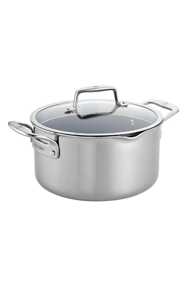ZWILLING Clad CFX 6-Quart Nonstick Dutch Oven, Main, color, Stainless Steel