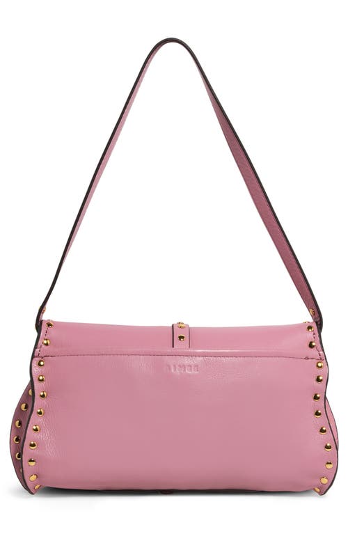 Aimee Armour Leather Baguette Shoulder Bag In Pink