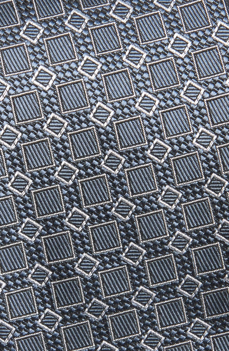 Brioni Geo Jacquard Silk Tie, Alternate, color, Graphite/ Ivory