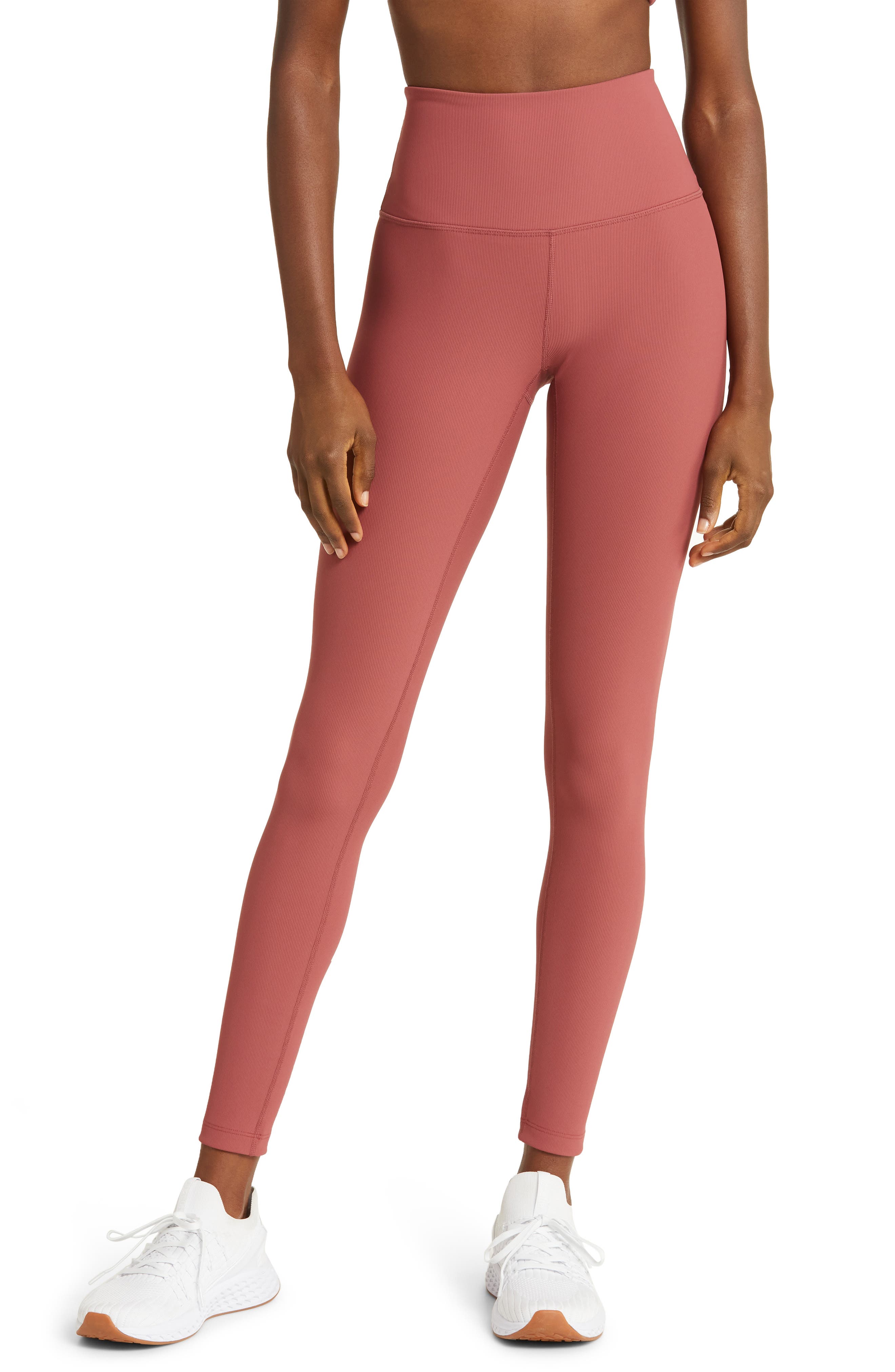 Zella Luxe Rib High Waist Leggings (Women) | Nordstromrack