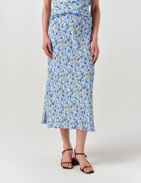 Luna Satin Midi Slip Skirt
