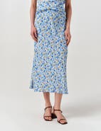 Ghost London Luna Satin Midi Slip Skirt