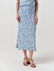 Ghost London Luna Satin Midi Slip Skirt