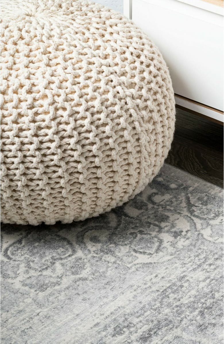 JONATHAN Y Modern Persian Vintage Moroccan Medallion Area Rug, Alternate, color, Light Gray