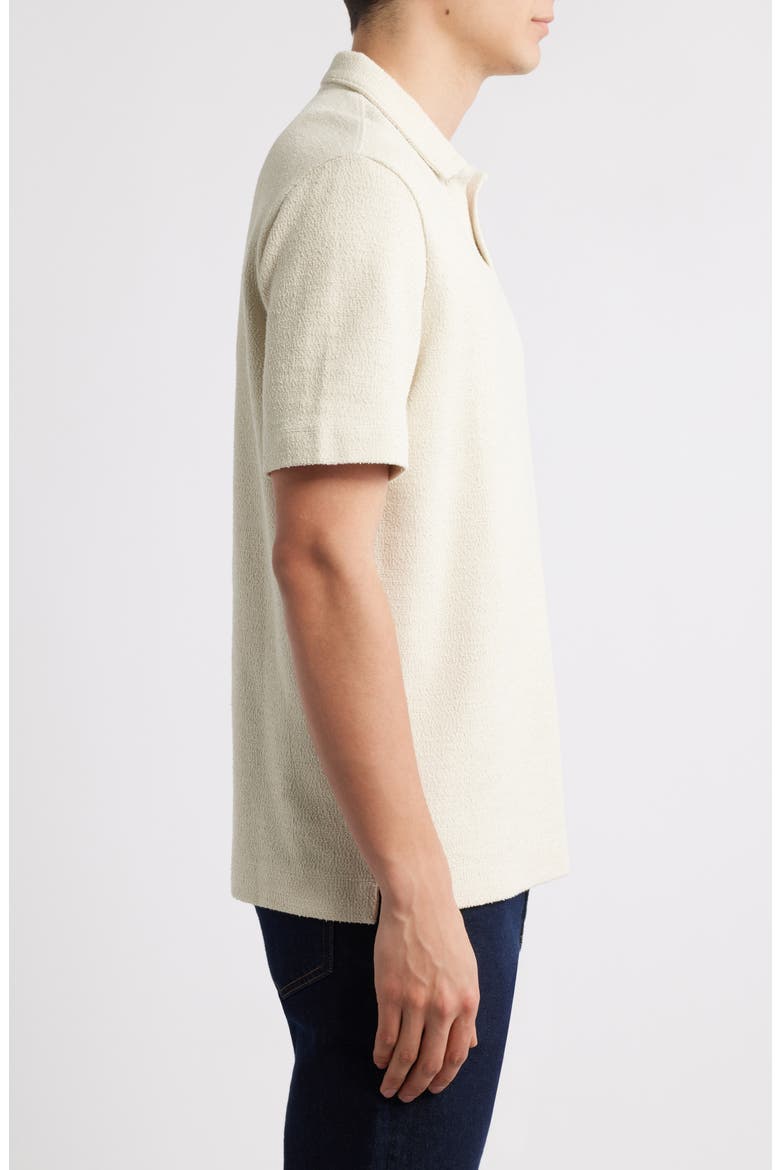 Pye Textured Johnny Collar Polo, Alternate, color, OPEN WHITE