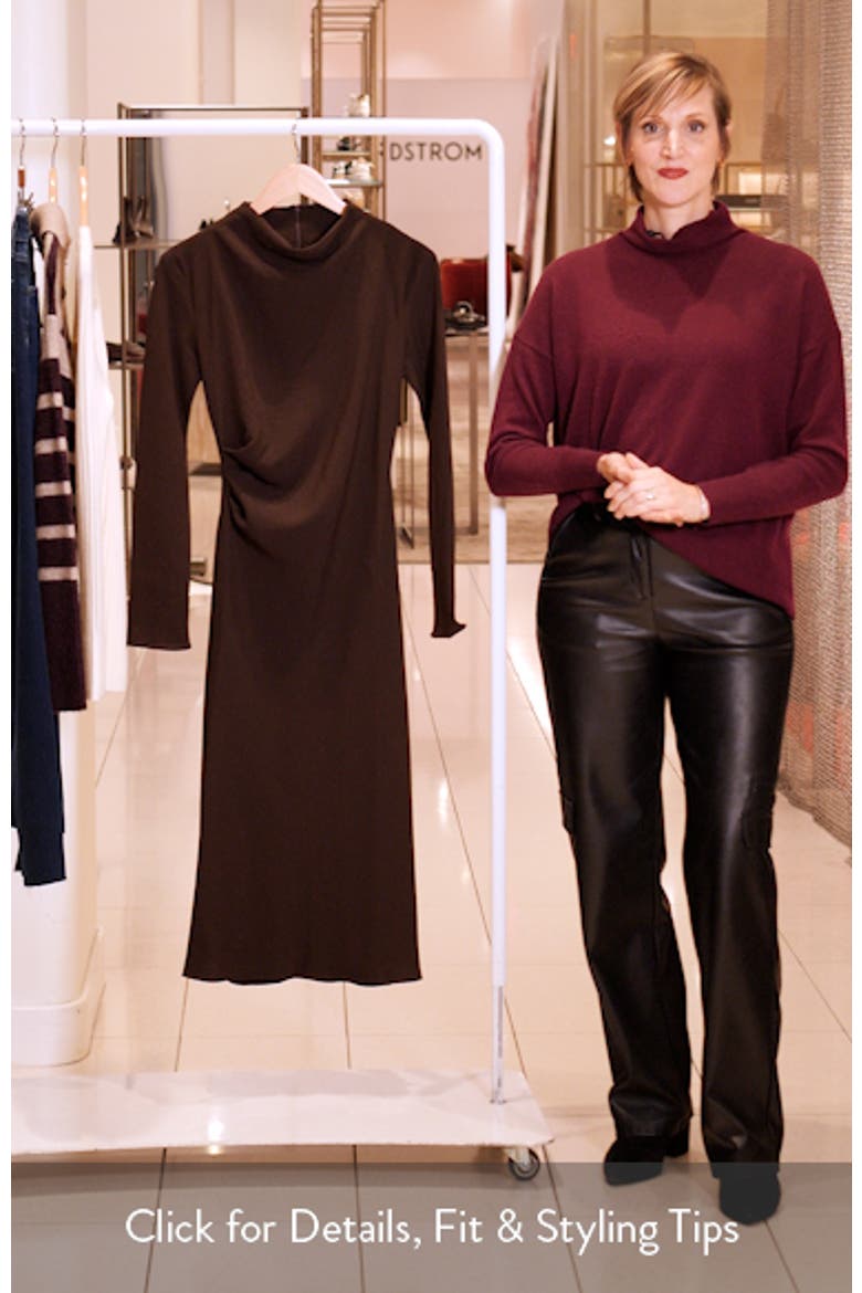 Caro Ruched Long Sleeve Midi Dress video