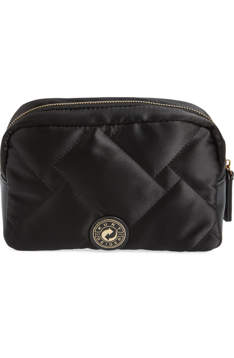 Kurt Geiger London Quilted Cosmetic Pouch, Alternate, color,