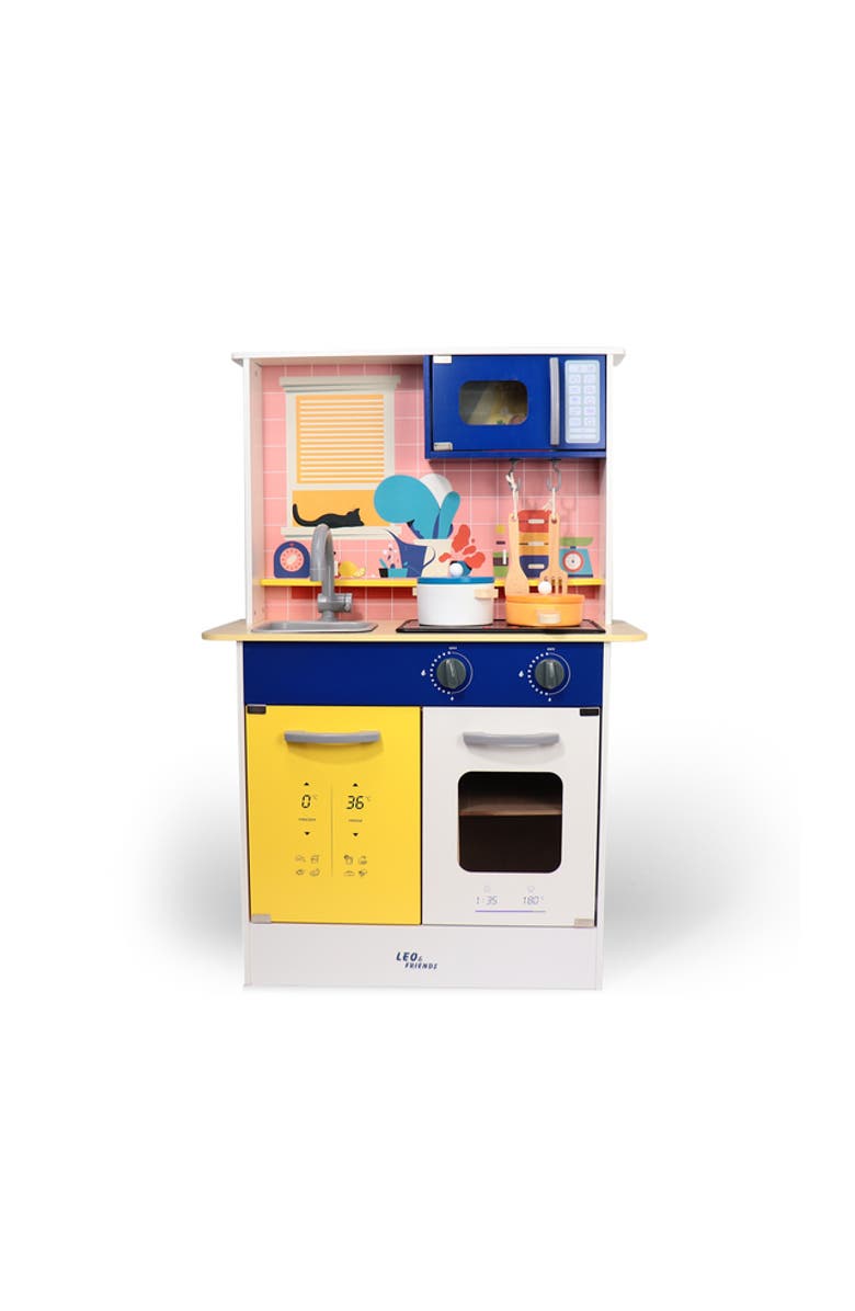 Leo & Friends Light and Sound Kitchen, Play Pretend Kitchen Set with Working Lights and Sounds for Children, Main, color, Pink