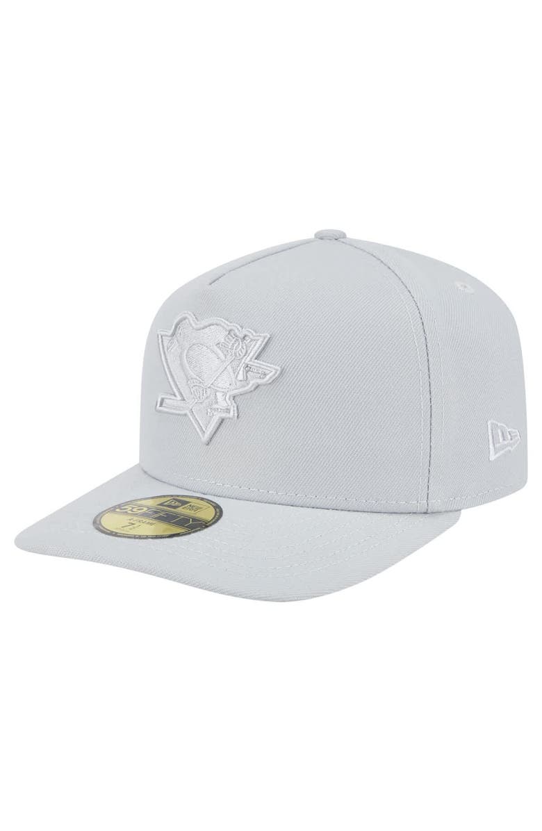 New Era Men's New Era Gray Pittsburgh Penguins Color Pack A-Frame 59FIFTY Fitted Hat, Main, color, Gray