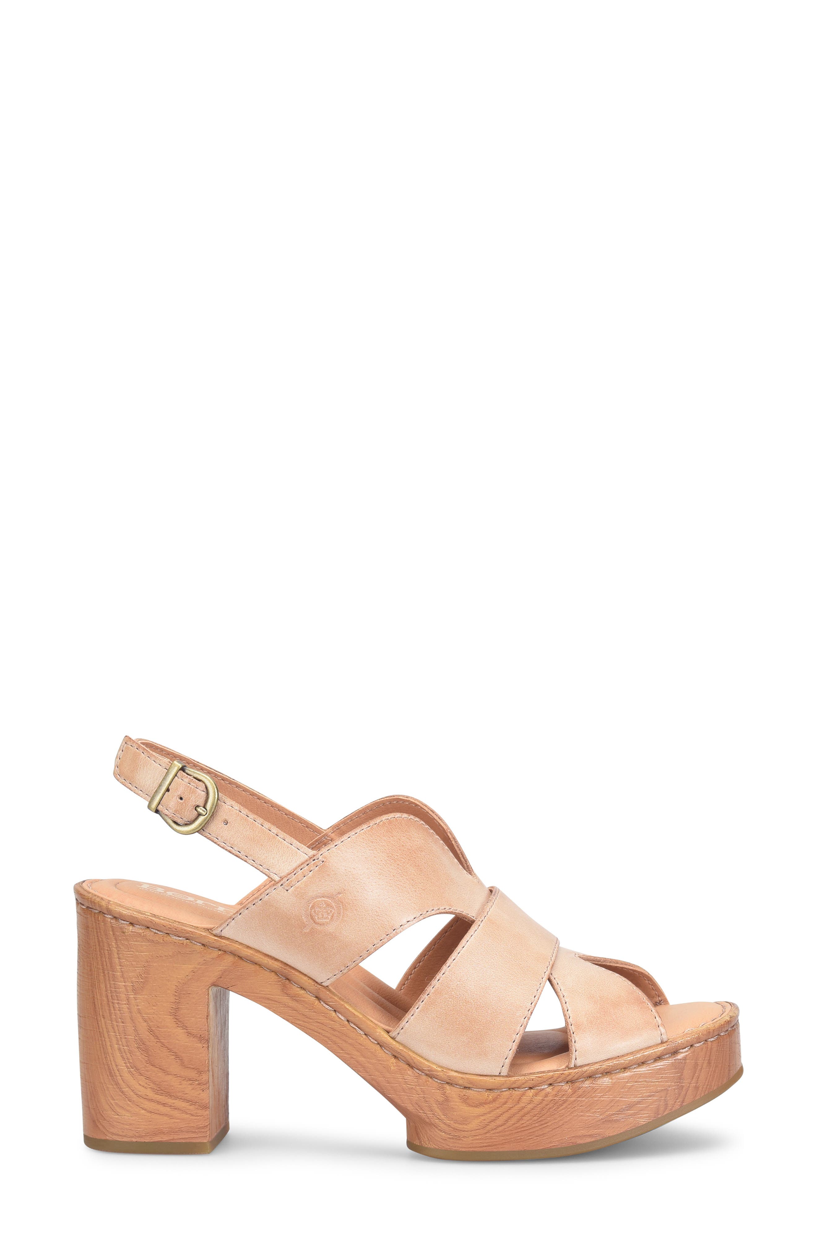 Børn Nassau Slingback Platform Sandal, Alternate, color, Natural Leather