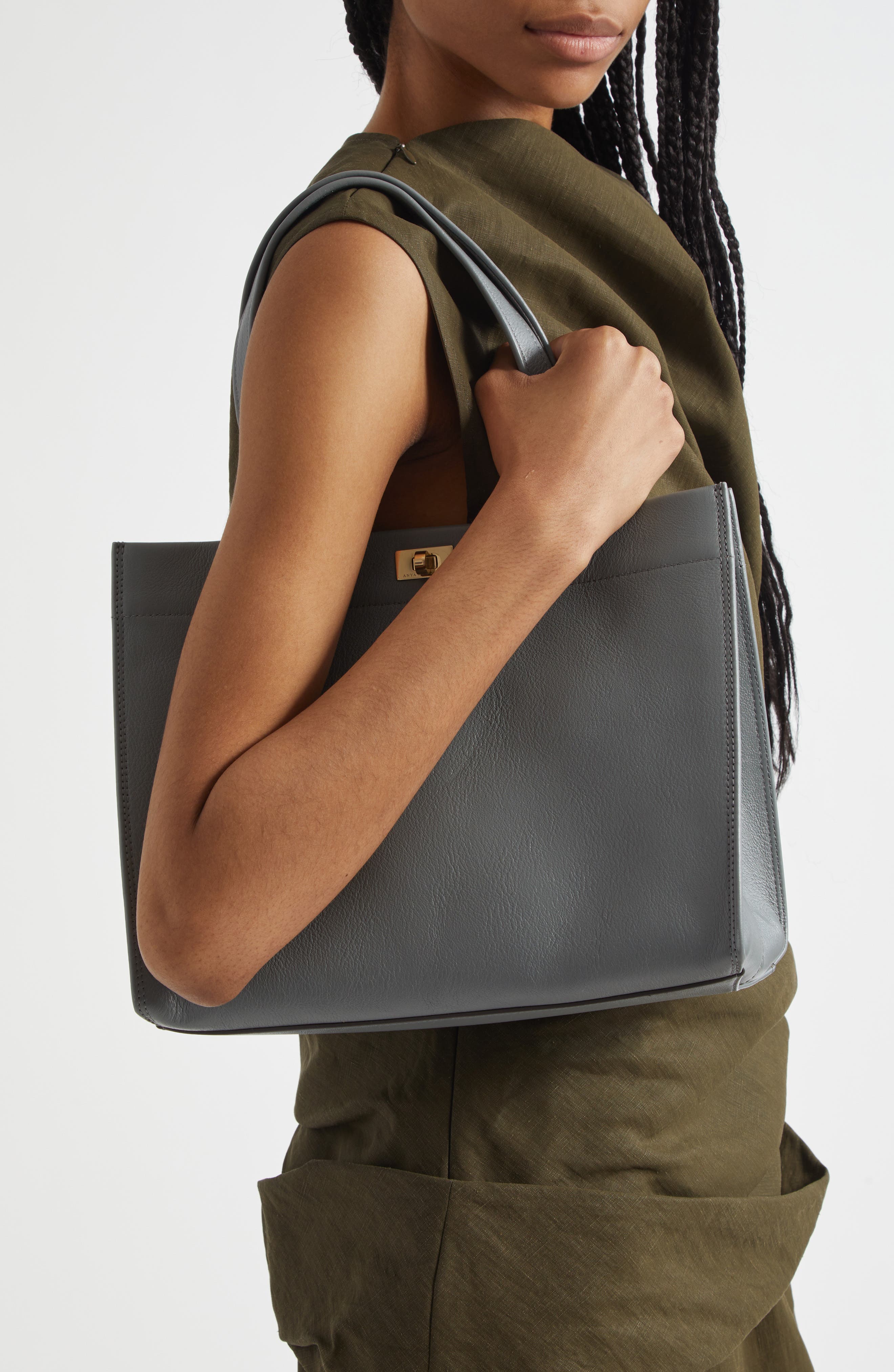 Anya Hindmarch Small Mortimer Leather Tote, Alternate, color, 