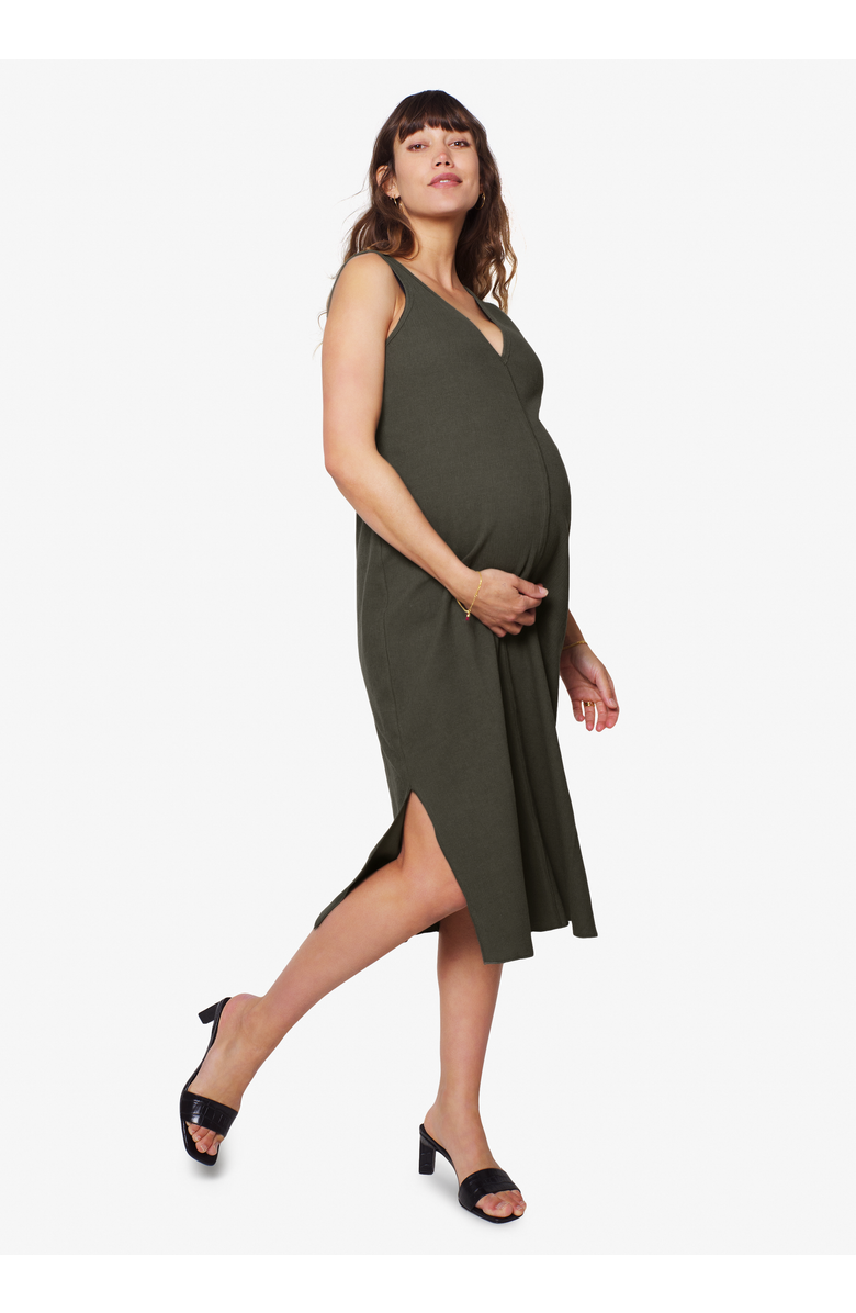 Ingrid & Isabel Maternity Everywear Column Dress, Alternate, color, Olive