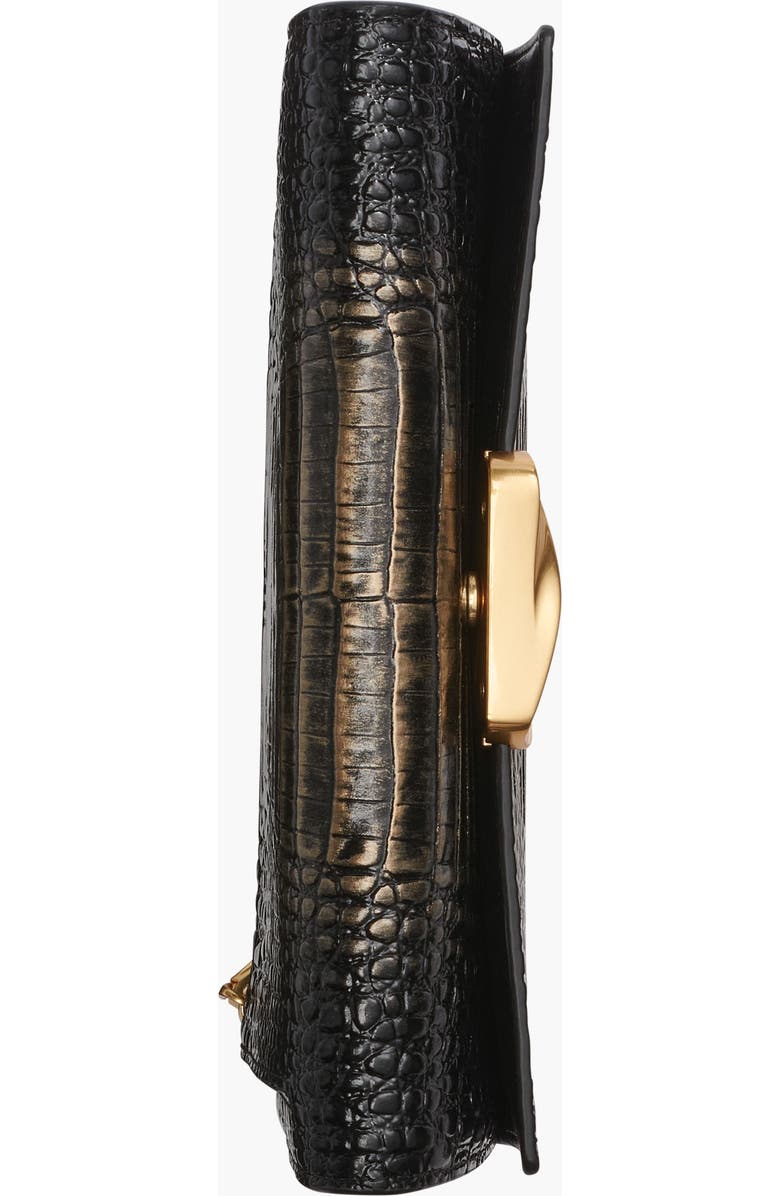 Donna Karan New York Amagansett Metallic Croco Wallet, Alternate, color, Black/Gold