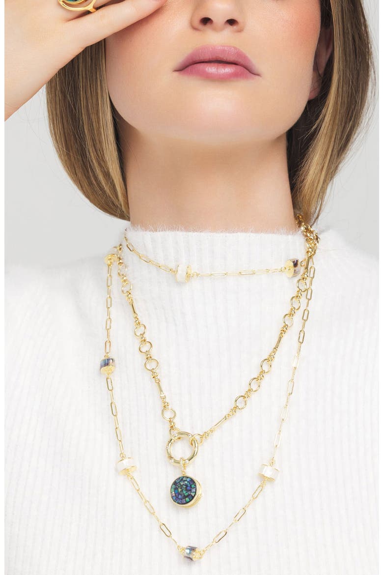 Adriatic Aura Layered Necklace, Alternate, color, GOLD