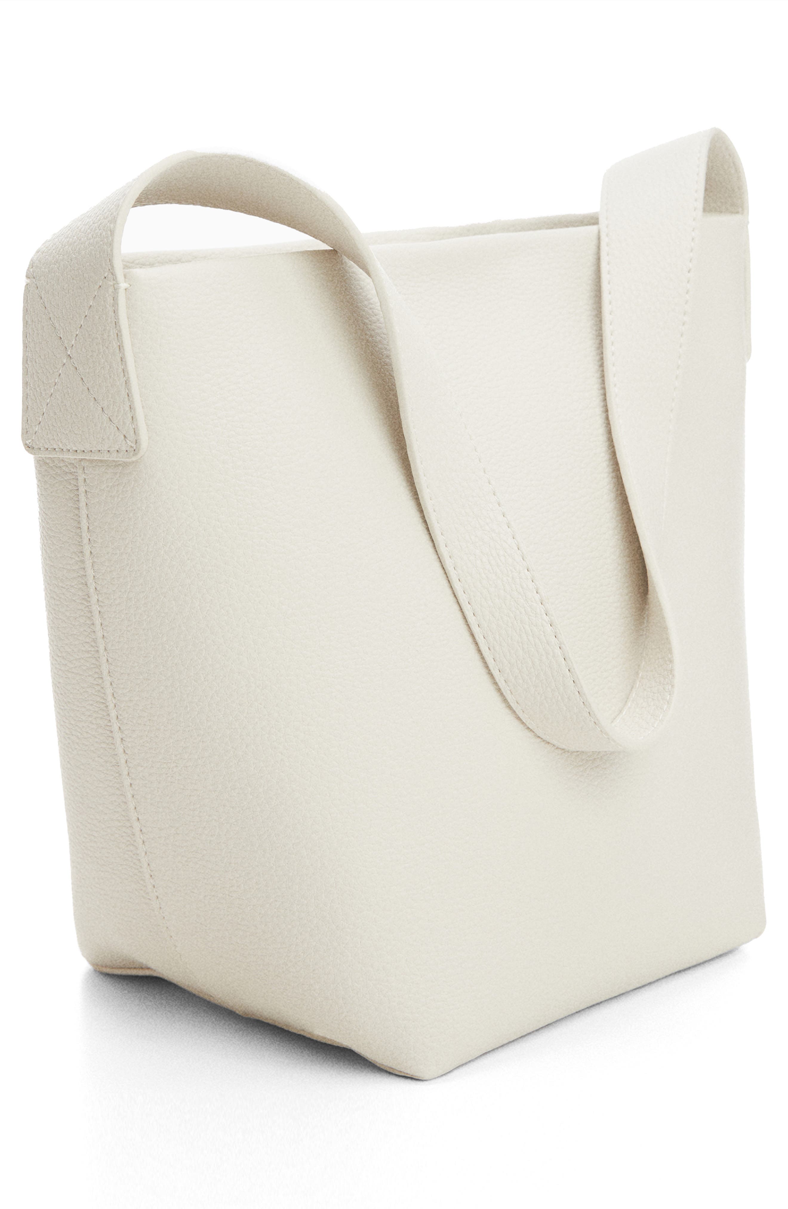 MANGO Faux Leather Bucket Bag, Alternate, color, 