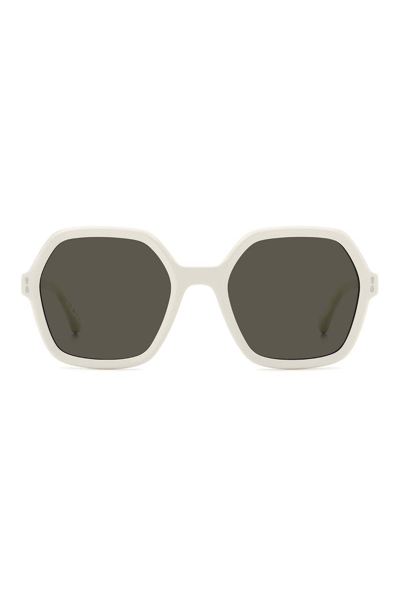 55mm Gradient Square Sunglasses, Main, color, IVORY/ GREY